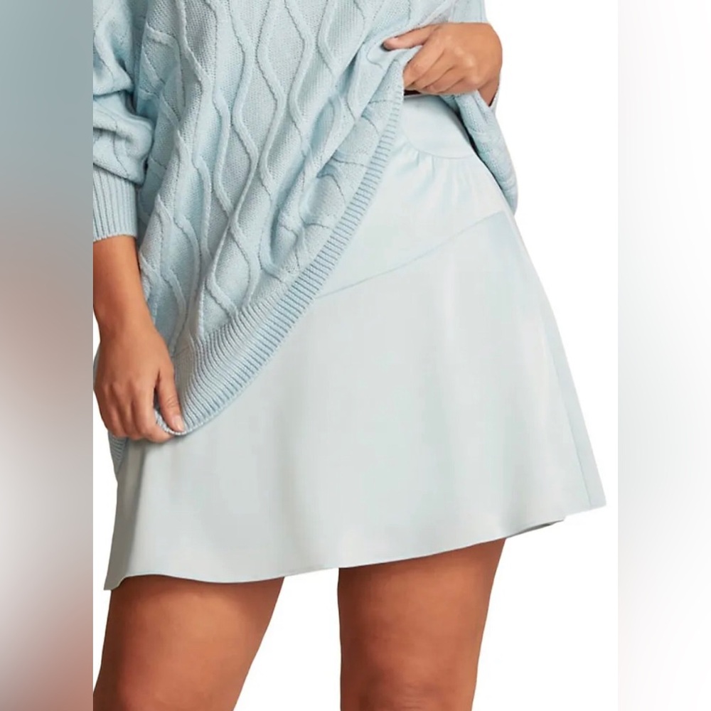 11 Honoré Collection Erica Satin Circle Skater Skirt, Light Blue, sz 16